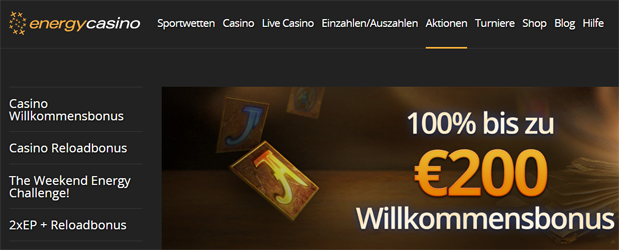 Energy Casino Willkommensbonus